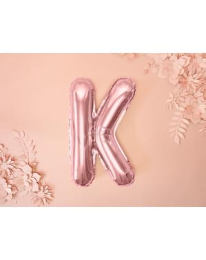 Globo foil letra K oro rosa
