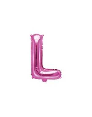 Folienballon Buchstabe L dunkelrosa
