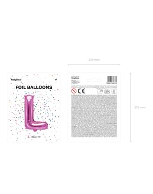 Folienballon Buchstabe L dunkelrosa