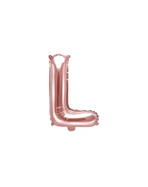 Letter L foil balloon in rose gold