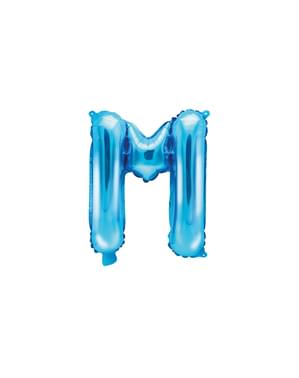 Huruf M Foil Balon berwarna Biru