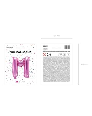 Folienballon Buchstabe M dunkelrosa