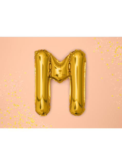 Letter M Foil Balloon in Gold