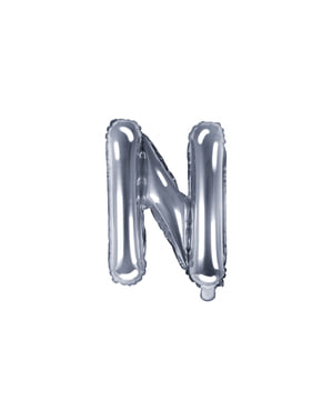 Ballon aluminium lettre N argenté