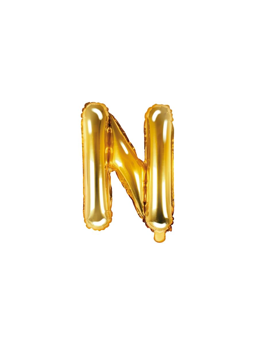 Balão foil letra N dourado