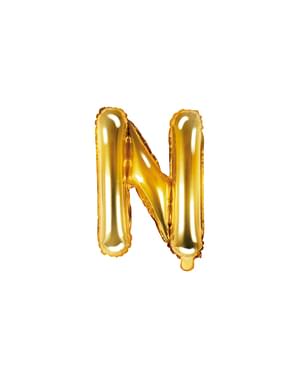 N-kirjaimen muotoinen foliopallo (kullanvärinen)