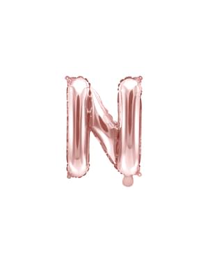 Foliový balonek písmeno N růžové zlato