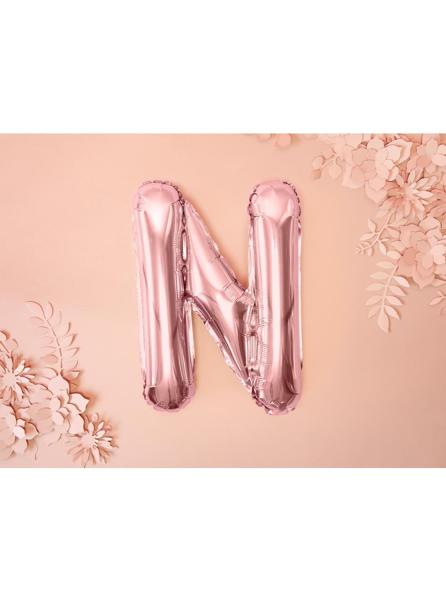 Ballon aluminium lettre N rose gold