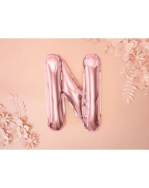 Globo foil letra N oro rosa