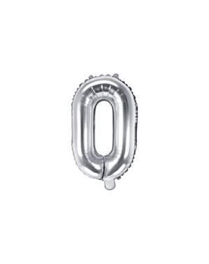Fóliový balónek ve tvaru písmene O ve stříbrné barvě