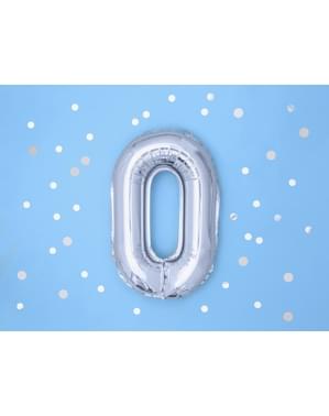 Ballon aluminium lettre O argenté