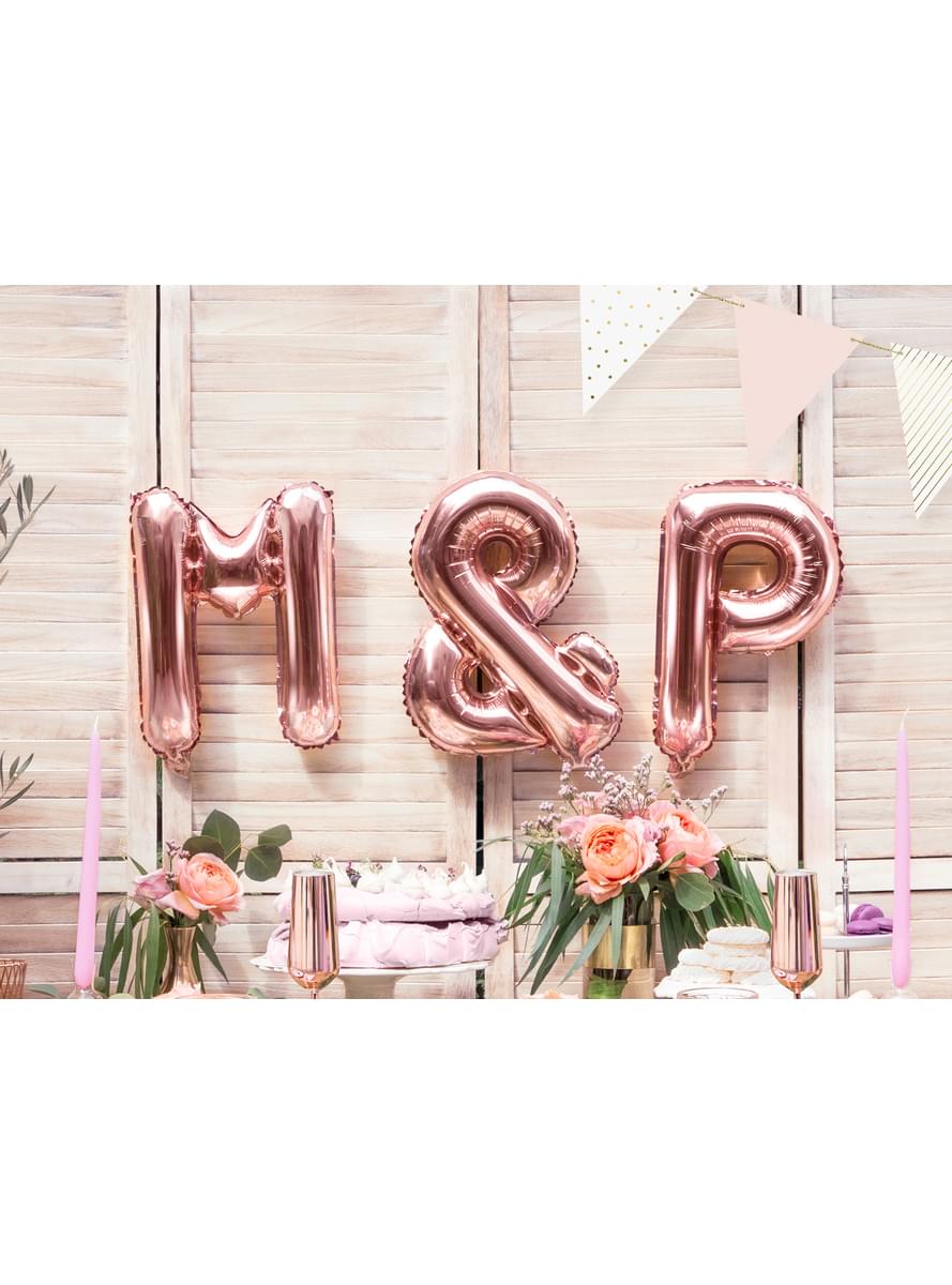 Globo foil letra P oro rosa