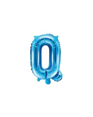 Huruf Q Foil Balon berwarna Biru