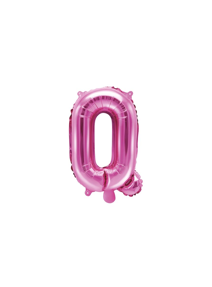 Písmeno Q fólie Balloon v tmavo ružovej