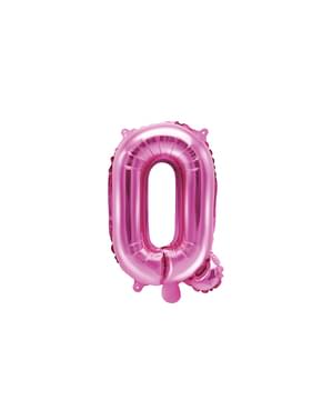 Huruf Q Foil Balon dalam Gelap Pink