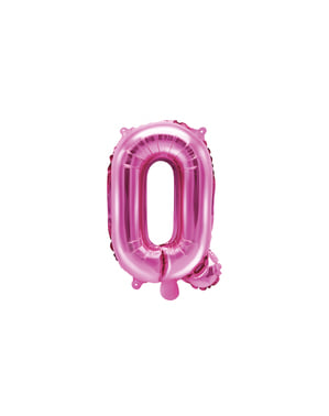 濃いピンクの文字Q箔バルーン