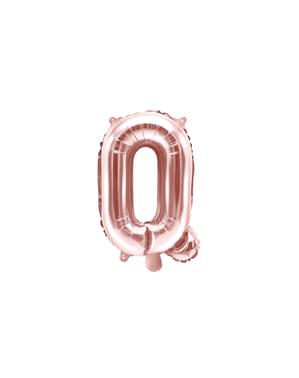 Письмо Q фольгированный шар из розового золота