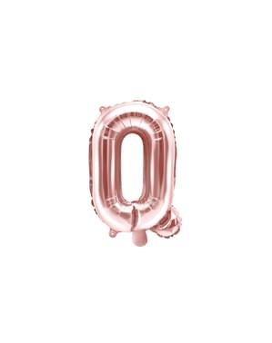 Letter Q folie ballon in rosé goud