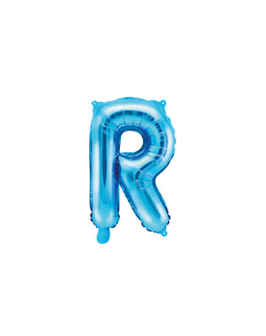 Fóliový balónek ve tvaru písmene R v modré barvě