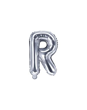 Letter R Foil Balloon in Zilver