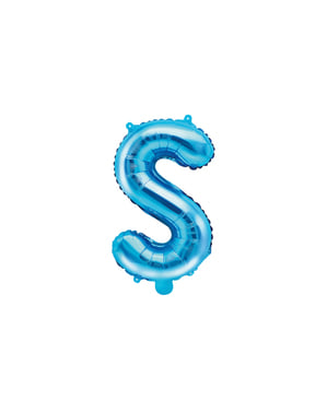 Ballon aluminium lettre S bleu