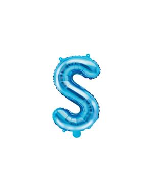 S-kirjaimen muotoinen foliopallo (sininen)