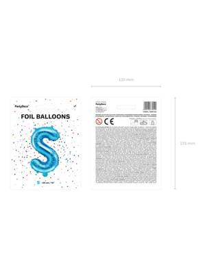 Balão foil letra S azul
