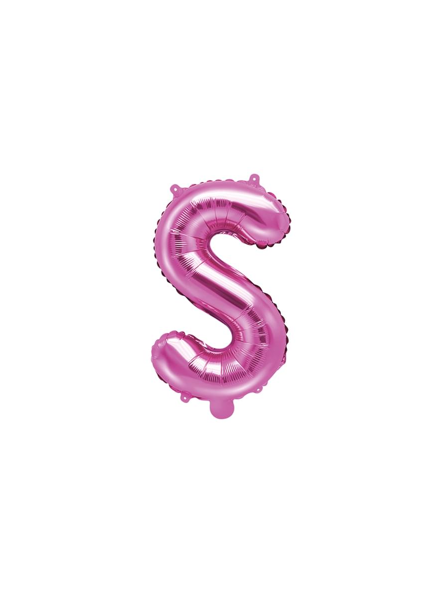 Letter S Foil Balloon in Donker Roze