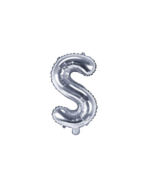 Letter S Foil Balloon in Silver