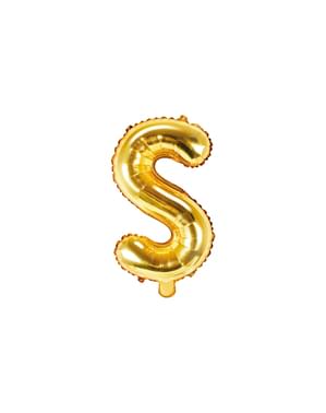 Balão foil letra S dourado