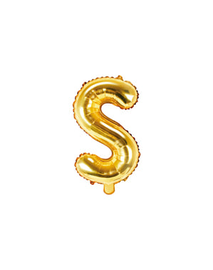 S-kirjaimen muotoinen foliopallo (kullanvärinen)