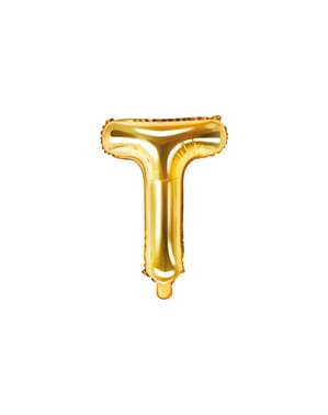 Буква T фольгированный шар в золоте