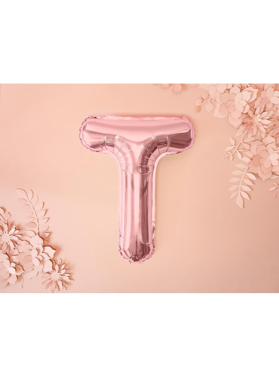 Ballon aluminium lettre T rose gold