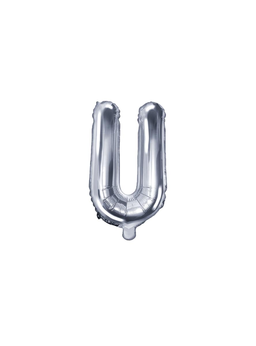 Ballon aluminium lettre U argenté (35cm)