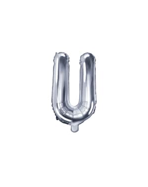 Balon folie litera U argintiu (35cm)