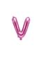 Ballon aluminium lettre V rose foncé (35cm)