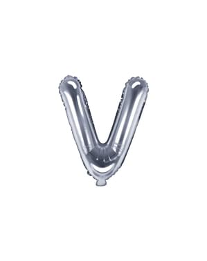 Ballon aluminium lettre V argenté (35cm)