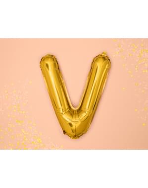 Globo foil letra V dorado (35 cm)