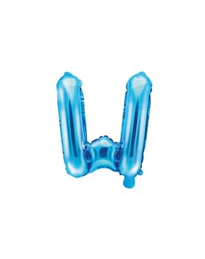Balão foil letra W azul (35cm)
