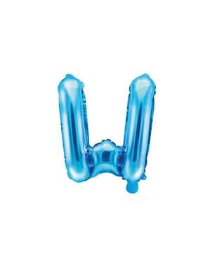 Palloncino di foil lettera W azzurro (35cm)