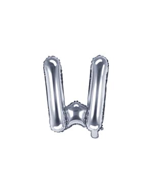 Aluminijasti balon črka W srebrna (35 cm)