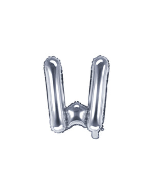 Буква W Фольга куля в сріблі (35см)