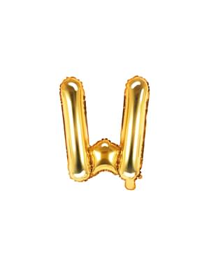Balão foil letra W dourado (35cm)