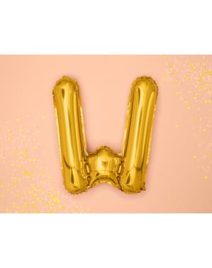 Globo foil letra W dorado (35 cm)