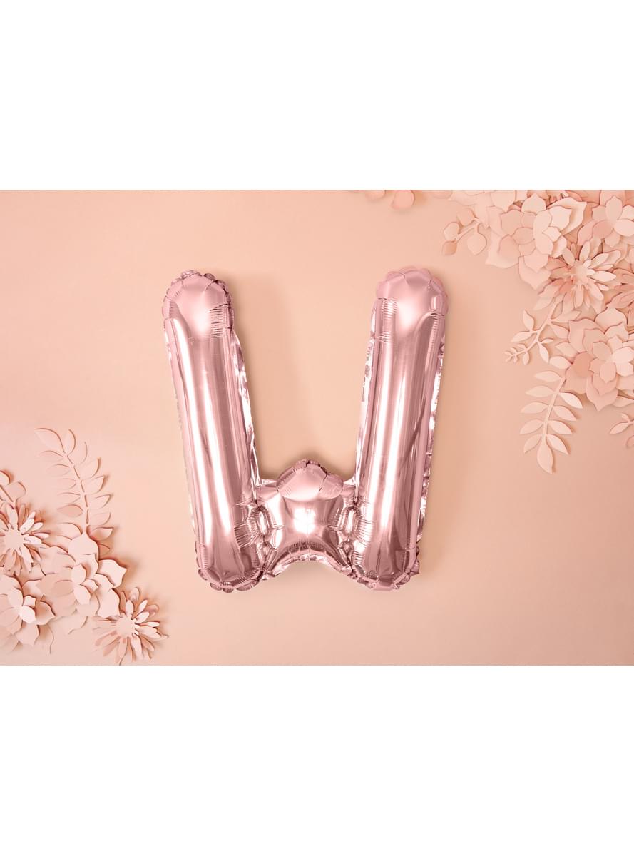 Globo foil letra W oro rosa (35 cm)