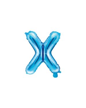 Huruf X Foil Balon berwarna Biru