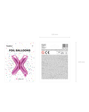 Ballon aluminium lettre X rose foncé (35cm)