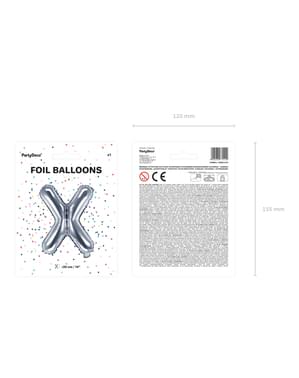 X folieballon i sølv (35cm)