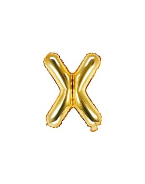 Fóliový balónek ve tvaru písmene X ve zlaté barvě (35cm)