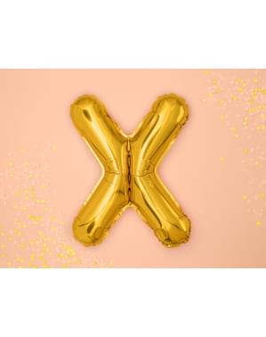 Globo foil letra X dorado (35 cm)